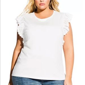 CITY CHIC trendy sweetie pie cotton ruffled top